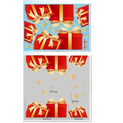 TEMU Christmas Decorations Gift Box Stickers Shopping Mall Glass Window Layout Stickers New Christmas Stickers