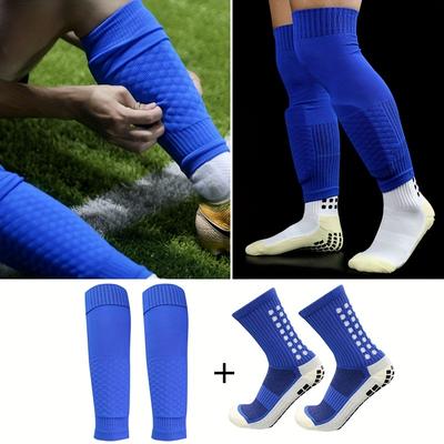 1set Non-slip Athletic Socks And Leg Covers, Footb...