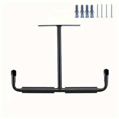 TEMU 1pc Garage Storage Hook Rack, Ceiling Installation, Heavy Duty Practical Hook, Ladder Hook, Suitable For Hanging Hoses, Wood, And Other Bulky Items, For Garden Garage Warehouse Workshop Image