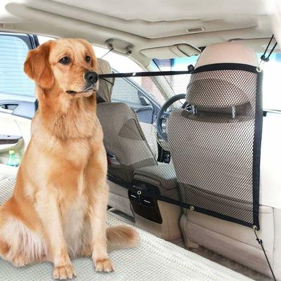 Minkurow - Haustier-Autonetz Tragbares Schutznetz Auto-Trennnetz für Hunde und Katzen mit Haken und