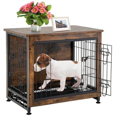 Hundekäfig aus Holz 63x51x59cm - Hundehaus - Haustierkäfig - Gitterbox Hund - Hundebox mit 2 Türen Image