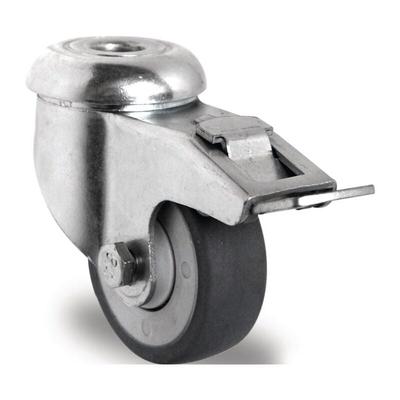Promat - Lenkrolle mit Totalfeststeller Rad-Ø 75 mm Tragfähigkeit 75 kg mit Rückenloch 11 mm Image