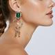 Damen Kreolen Geometrisch Kostbar Elegant Süß Diamantimitate Ohrringe Schmuck Grün Für Hochzeit Party Täglich 1 Paar