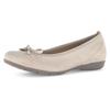 Ballerina GABOR, Damen, Gr. 36, beige (creme), Ziegenveloursleder, klassisch, Schuhe, Flache Schuhe, Business Schuhe mit Hovercraft Luftkammern-Laufsohle, Topseller