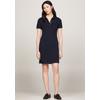 Polokleid TOMMY HILFIGER "1985 SLIM PIQUE POLO DRESS SS", Damen, Gr. XXS (32), N-Gr, blau (desert_sky), Piquu00e9, Obermaterial: 97% Baumwolle, 3% Elasthan, unifarben, casual, slim fit, Kurzarm, Kleider, Mit Knopfleiste und Logo Stickerei