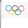 Ulisem - Drapeau Olympique, Jeux Olympiques Decoration, 150x90cm Drapeau Jeux Olympiques 2024,