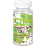 VegLife Vegan Iron 25 mg | Plus Vitamin C Folic Acid B-12 and VegiBlend Food Base | Plant Based Iron Supplement for Women & Men | 100 Tablets