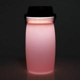 Mkoaceer Silicone Solar Charging Kettle 600ML Outdoor Camping Lamp Tent Light Portable Multifunction Solar Light Water Bottle Glowing Luminous Cup Lantern for Outdoor Night Lighting[Pink]
