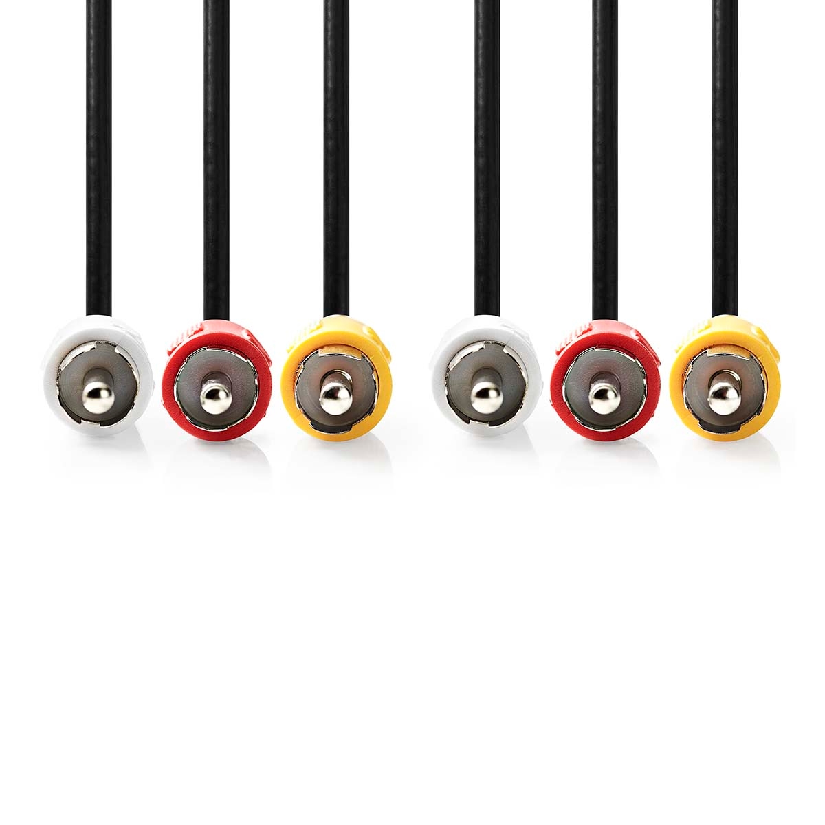 Nedis Composite-Videokabel - 3x Cinch-Stecker - 3x Cinch-Stecker - Vernickelt - 480p - 10.0 m - Rund - PVC - Schwarz - Umschlag Image