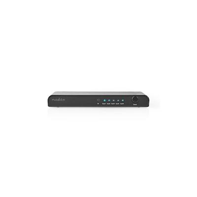 Nedis HDMI Schalter - 5-Port port(s) - 5x HDMI Eingang - 1x HDMI Ausgang - 4K@60Hz - 18 Gbps - ferngesteuert - Metall - 