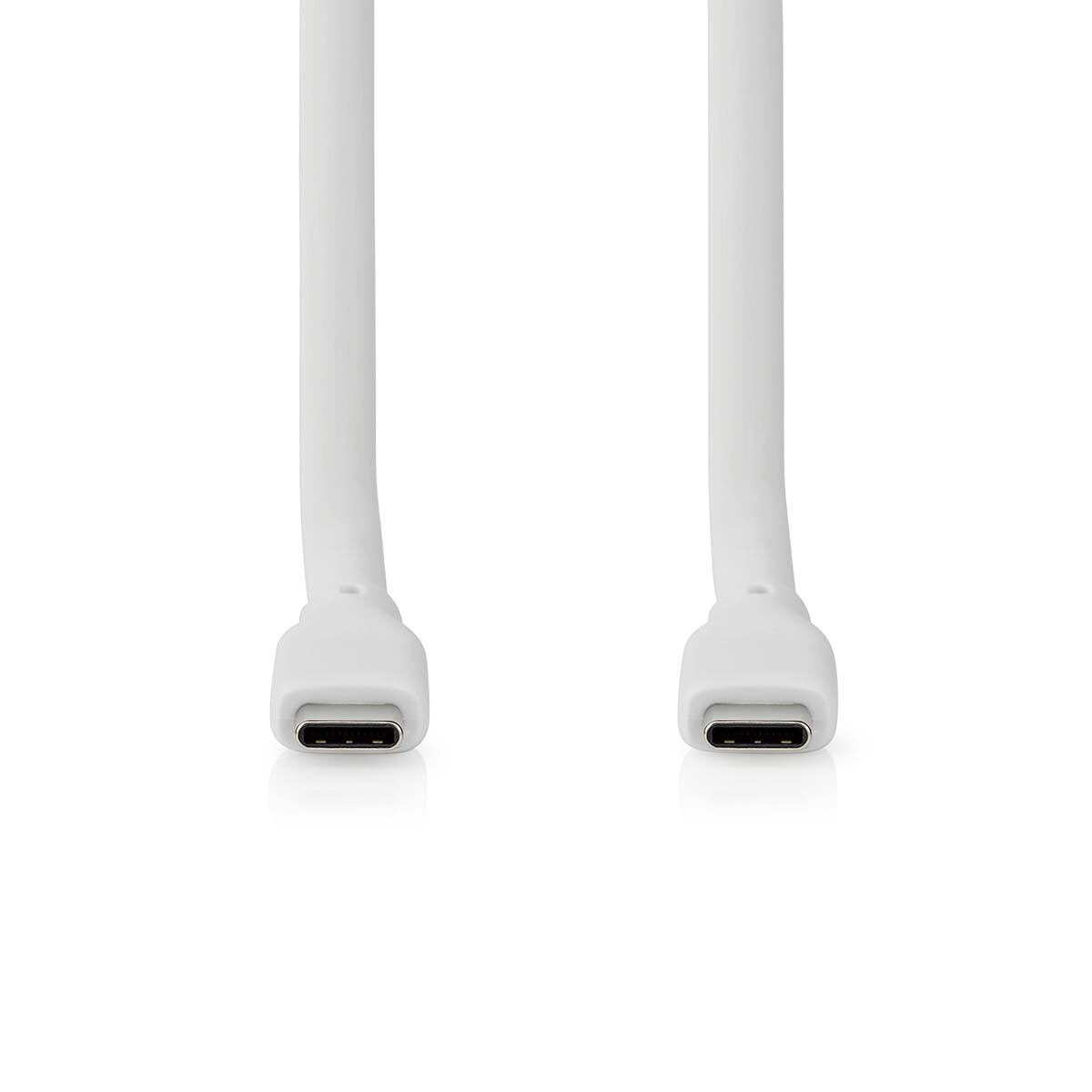 Nedis USB-Kabel - USB 3.2 Gen 2 - USB-C Stecker - USB-C Stecker - 240 W - 8K@30Hz - 20 Gbps - Vernickelt - 1.00 m - Rund - Silikon - Weiss - Box Image