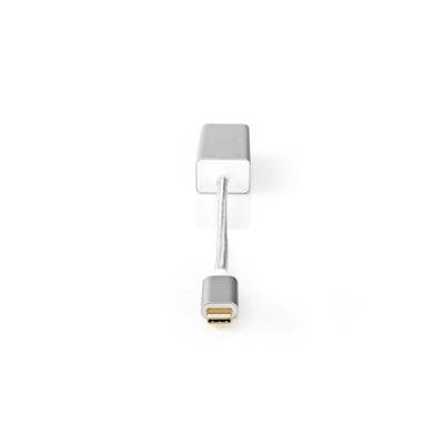 Nedis USB Network Adapter - USB 3.2 Gen 1 - 1 Gbps - USB-C Male - RJ45 Female - 0.20 m - Round - Gold Plated - Tinned Copper - Silver - Cover Window Box Image