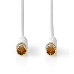 Nedis F Quick - F Quick Cables - F Male Quick - F Male Quick - Gold Plated - 75 Ohm - Double Shielded - 5.00 m - Round - PVC - White - Window Box Image