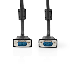 Nedis VGA-Kabel - VGA Stecker - VGA Stecker - Vernickelt - Maximale Auflösung: 1024x768 - 2.00 m - Rund - ABS - Schwarz - Box Image