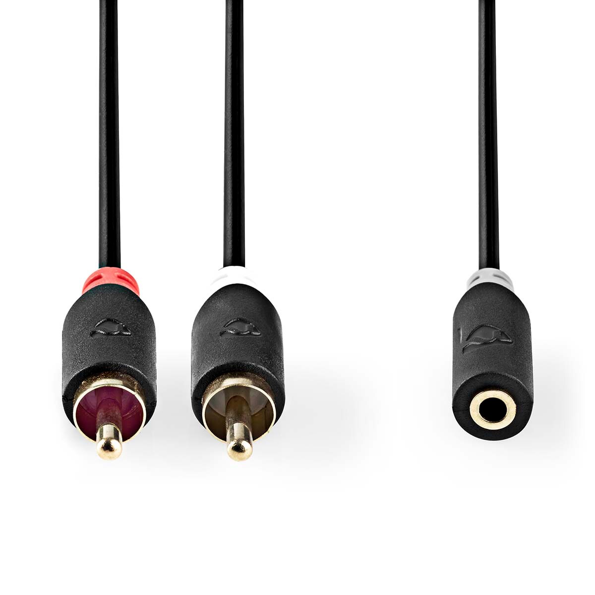Nedis Stereo-Audiokabel - 2x RCA Stecker - 3.5 mm Buchse - Vergoldet - 1.00 m - Rund - Anthrazit - Box