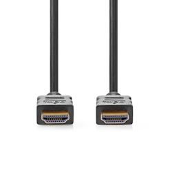 Nedis High Speed HDMI Kabel mit Ethernet - HDMI Stecker - HDMI Stecker - 4K@30Hz - ARC - 10.2 Gbps - 5.00 m - Rund - PVC - Schwarz - Box Image