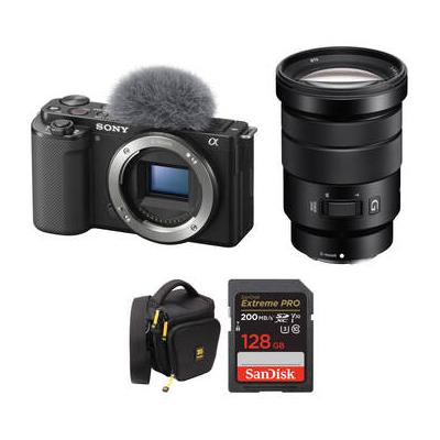 Sony ZV-E10 Mirrorless Camera with 18-105mm Lens and Accessories Kit (Black) ILCZV-E10/B