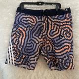 Adidas Swim | Adidas Nwt Color Maze Tech Board Shorts. Size 36. Style Hc8524 | Color: Orange/Purple/Tan | Size: 36