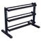 Body Solid 3 Tier Horizontal Dumbbell Rack with Heavy Gauge Steel Construction - 44