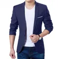 Cappotto da uomo formale da lavoro Cappotto con un bottone Nero Blu Rosso Uomo Slim Fit Giacca da