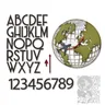 2024 aprile New World Travel Thinlits Globe Aphabet lettere e numeri fustelle per il taglio dei