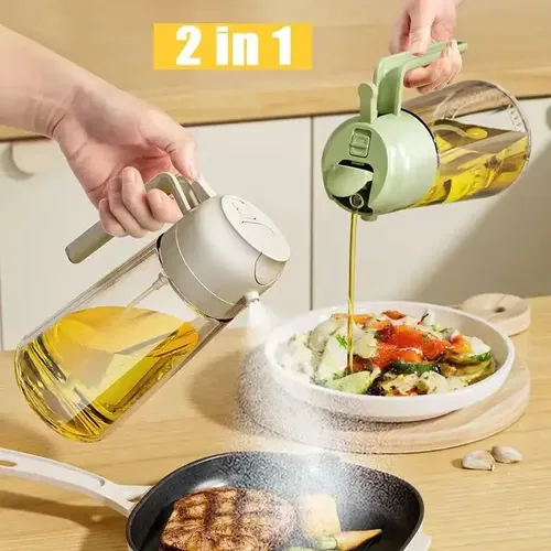 16-Unzen-Ölspenderflasche für die Küche 2-in-1-Olivenölspender und Ölsprüher