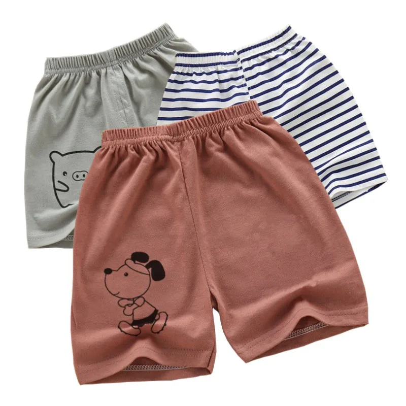 Kinder Jungen Strand Shorts weiche Baumwolle atmungsaktive Sommer Freizeit kleidung Kinder Mädchen Baby Cartoon Streifen Sport halbe Hose 1-5 Jahre Image
