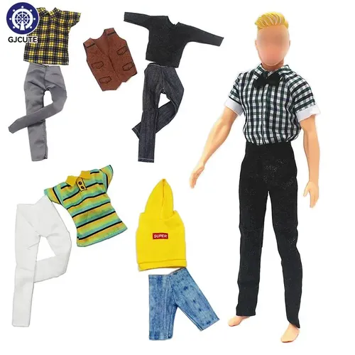 1Set Puppe Kleidung Ken Puppe Täglichen Tragen Casual Anzug Sweatshirt Hose Dressing Für 30cm Barby