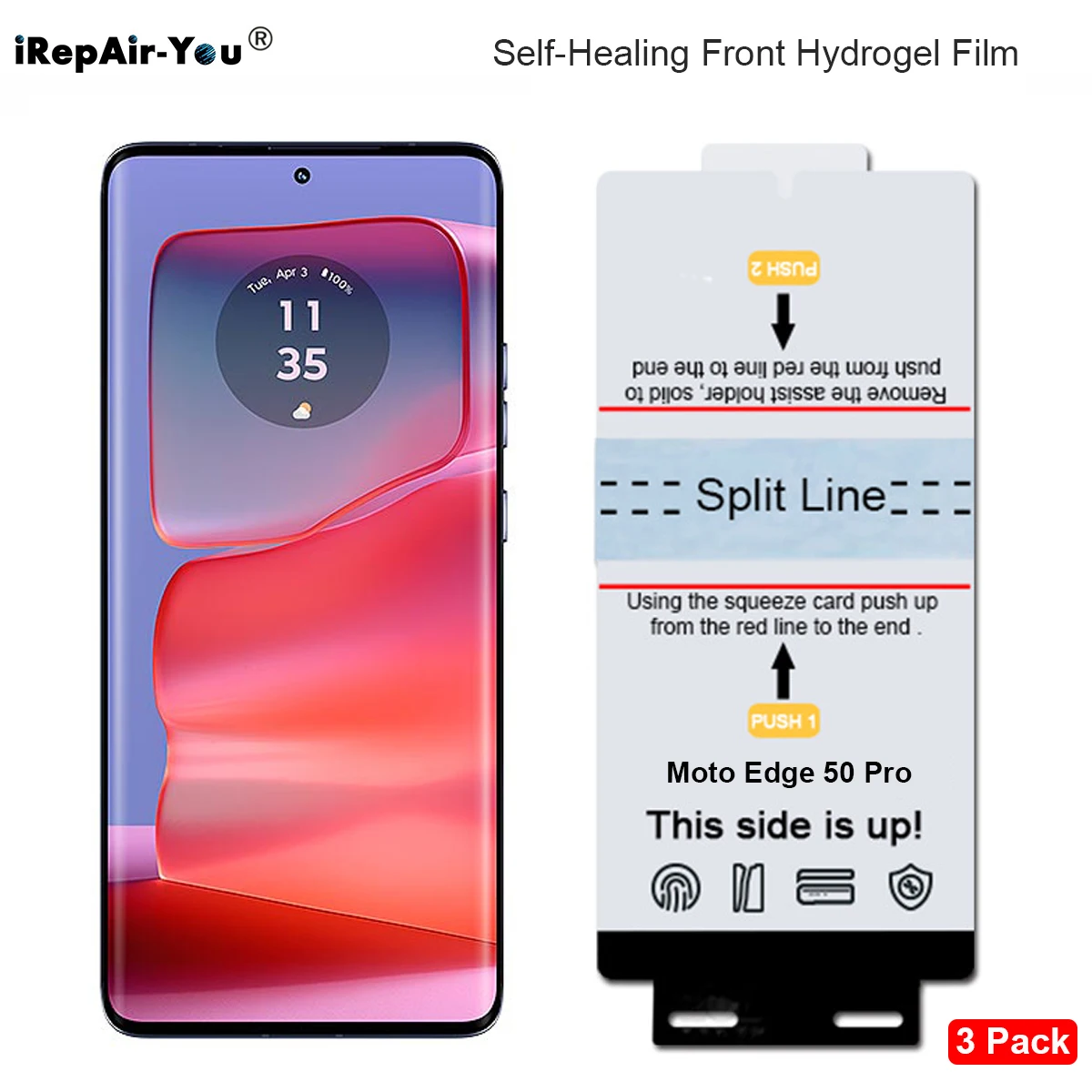 3 Stück HD Hydrogelfolie für Moto Edge 50 Neo Pro Motorola Edge 60 Pro Style 50 Fusion Ultra Edge Plus G54 G24 Displayschutzfolie Image