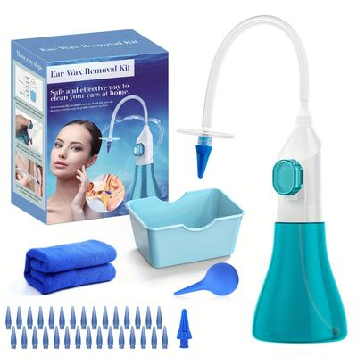 34/16pcs/set Ear Wax Removal Tools Kit, Ear Irrigation Flushing Earwax Removing Flusher, Ear Irrigation Cleaner With Washer Basin, For Ear Blockage Cleaning