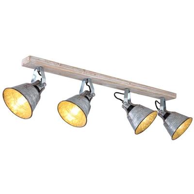 Decken Strahler zinkfarben Wohn Zimmer vintage Beleuchtung Spot Lampe verstellbar Globo 15366Z-4 Image
