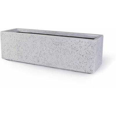 Blumenkübel aus Fiberglas neuartiges Stein-Optik Pflanzkübel 58x17x17 cm Elfenbeinfarben Trog Image