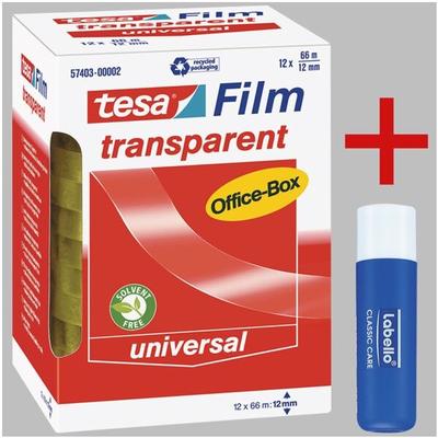 tesa Klebeband »Office Box« transparent, 12 mm/66 m (B/L) inkl. Lippenpflegestift »La transparent, 1.2 cm Image