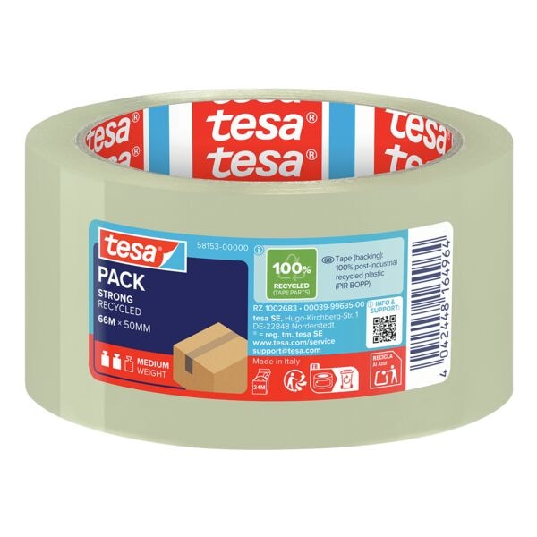 tesa Öko-Tipp: Packband »tesa eco & strong« 50 mm x 66 m leise abrollbar transparent Image