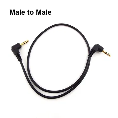 0.5M 1M Audio Cable 3.5mm Male to Male 90 Degree Angle Car AUX Speaker Stereo MP4 MP5 Audio Line