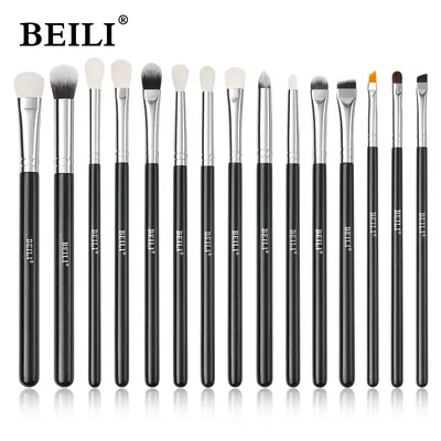 BEILI Black 10-19Pcs Makeup Brushes Natural Synthetic Hair Eyeshadow Blending Eyeliner Makeup Brush