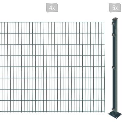 Doppelstabmattenzaun ARVOTEC "EASY 163 zum Aufschrauben", grau (anthrazit), H:163cm, Stahl, Kunststoff, Zaunelemente, Za