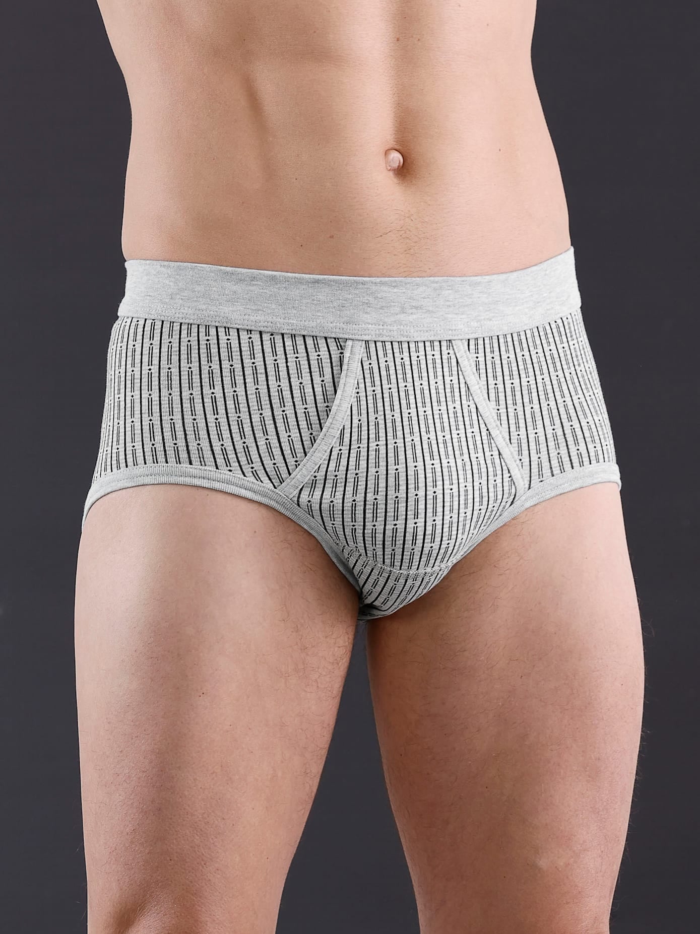 Slip WÄSCHEPUR, Herren, Gr. 5, grau (grau, bedruckt), 75% Baumwolle, 25% Polyester, Unterhosen Image