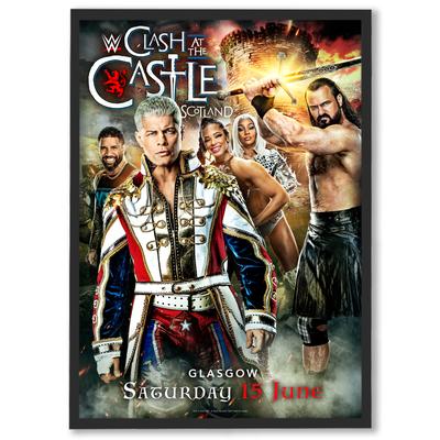 WWE Clash at The Castle June Poster - Framed A3 Image