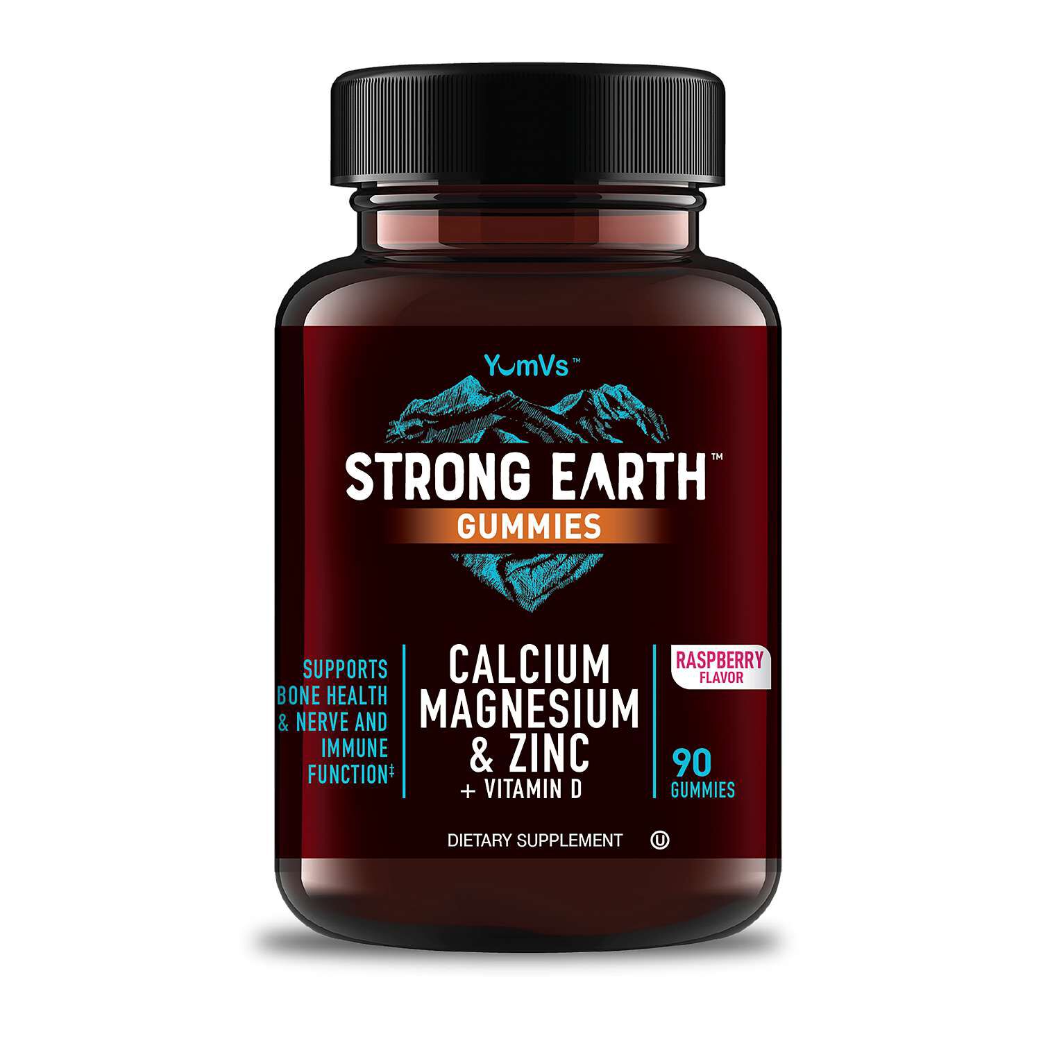 Calcium Healthy - Magnesium & Zinc + Vitamin D Raspberry 90 Gummies (90 Servings)