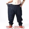 Große Herrenjeans 200 kg plus Größe 10XL 13XL 14XL 15XL Herbst- und Winterhose große Stretch gerade 50 54 56 58 schwarze Jeans