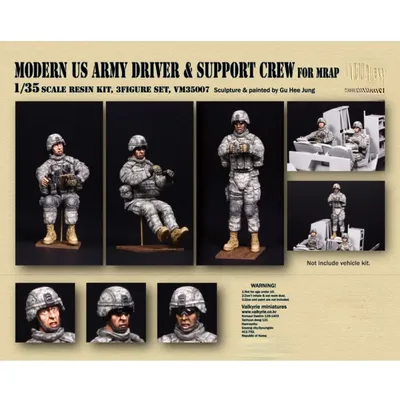 1/35 Die Cast Modern US Army Driver and Support Crew 3 Figuren Resin Soldier Figure Model Kit Unmontiert und unbemalt 089X Image