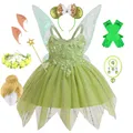 Robes de fée clochette vertes pour petites filles costume pour enfants nickel é Cosplay fleur