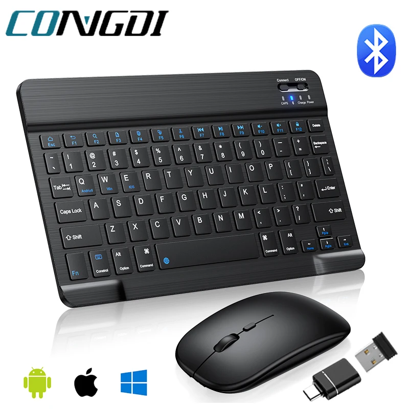 Mini clavier portable sans fil compatible Bluetooth, ultra-mince, iPad, iPhone, tablette, téléphone, smartphone, iOS, Android, P1