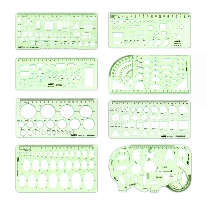Hohle Messlineale aus Kunststoff, Set für Büro- und Schulvorlagen, Lehrmittel, Schneider-Sewig-Zubehör-Set Image