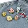 SpongeBob Schwammkopf Anime Emaille Pins Cartoon Figur SpongeBob Patrick Star Abzeichen Brosche für