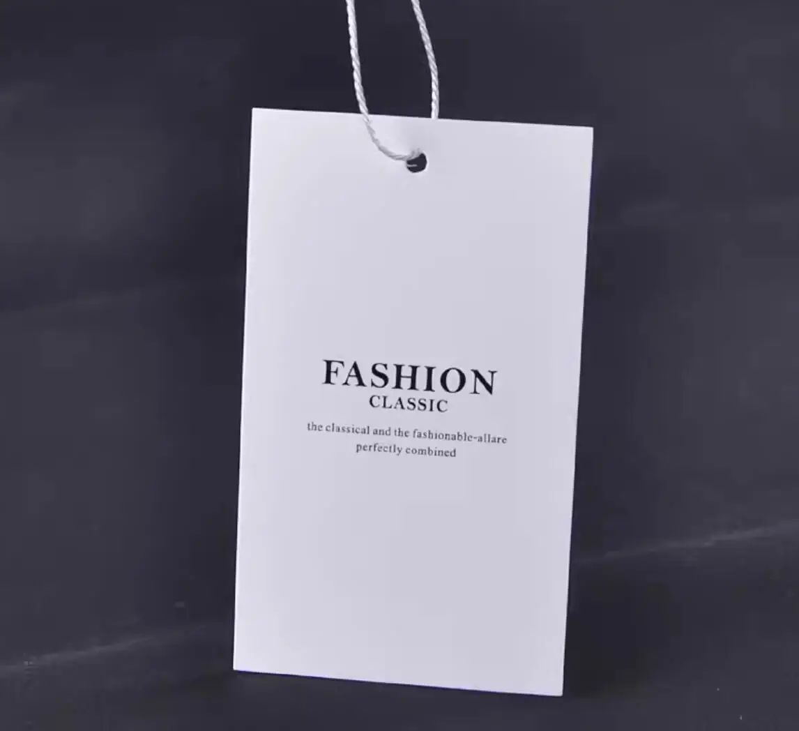 Benutzerdefinierte personalisierte Papier-Perücken-Hängeetiketten, Etiketten für Kleidung, private Markenetiketten, handgefertigte Etiketten, Marken-Papieretiketten Image