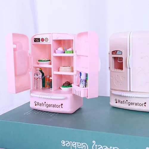 Kunststoff Miniatur Kühlschrank Kühlschrank antike Simulation Modell Handwerk Möbel Puppenhaus