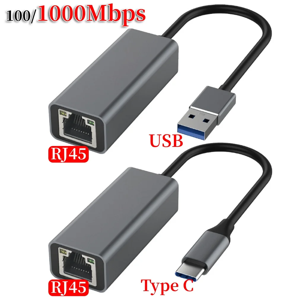 Typ C USB Ethernet Adapter 1000/100 MBit/s USB zu RJ45 LAN für Xiaomi Mi Box Nintendo Switch Netzwerk karte Laptop PC Windows Image
