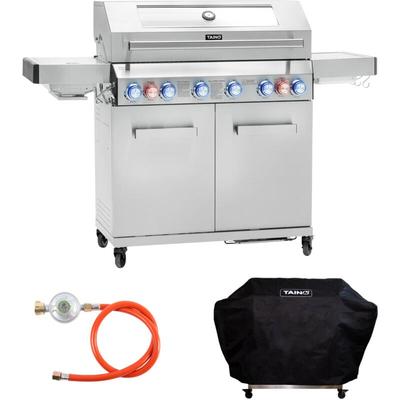 Platinum yamara 6+2 Gasgrill Edelstahl 6 Brenner Sear-Burner Backburner mit Abdeckhaube - Taino